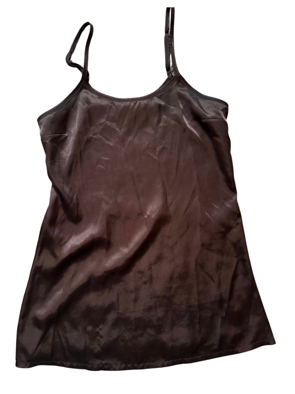 Anne Klein Chocolate Brown Satin Slip Camisole